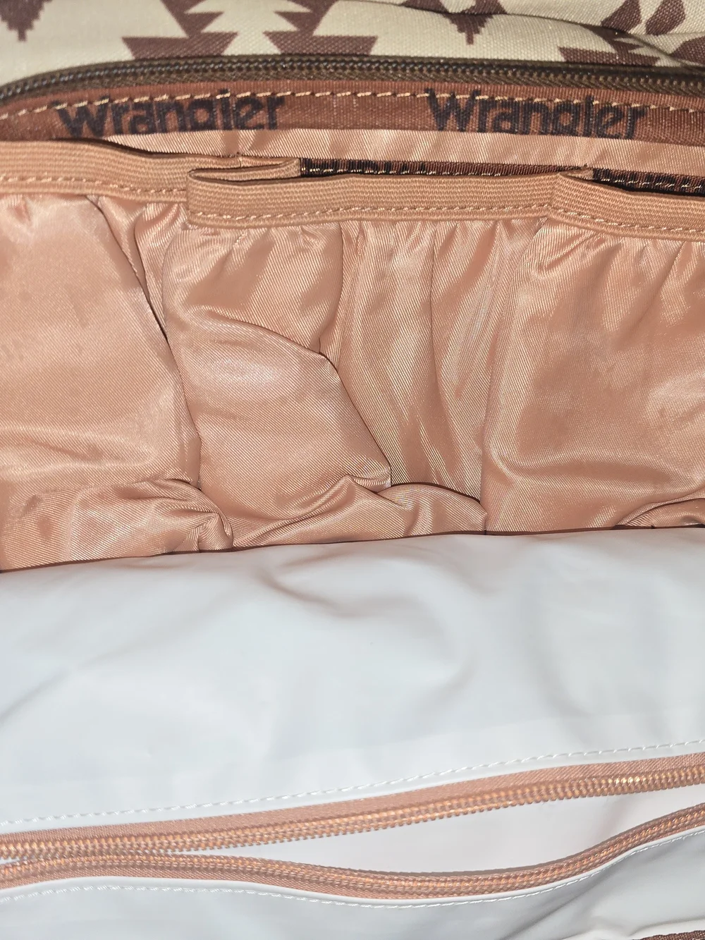 Wrangler Women's Peach Tote Bag - Soft Peach Interior